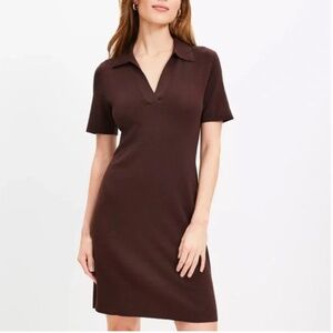 Loft Collared Split Neck Mini Dress